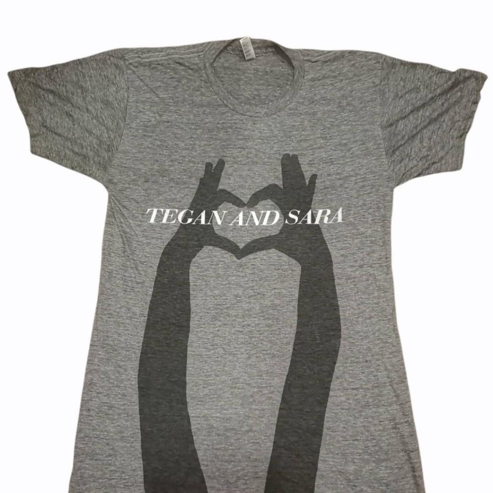 American Apparel. Tegan And Sara. Grey Graphic T-Shirt. Size Medium.